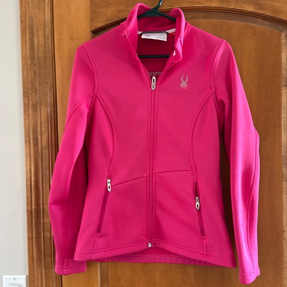 Spyder Women’s Core Sweater Jacket Full zip Mock Neck Pink Medium - Picture 1 of 7